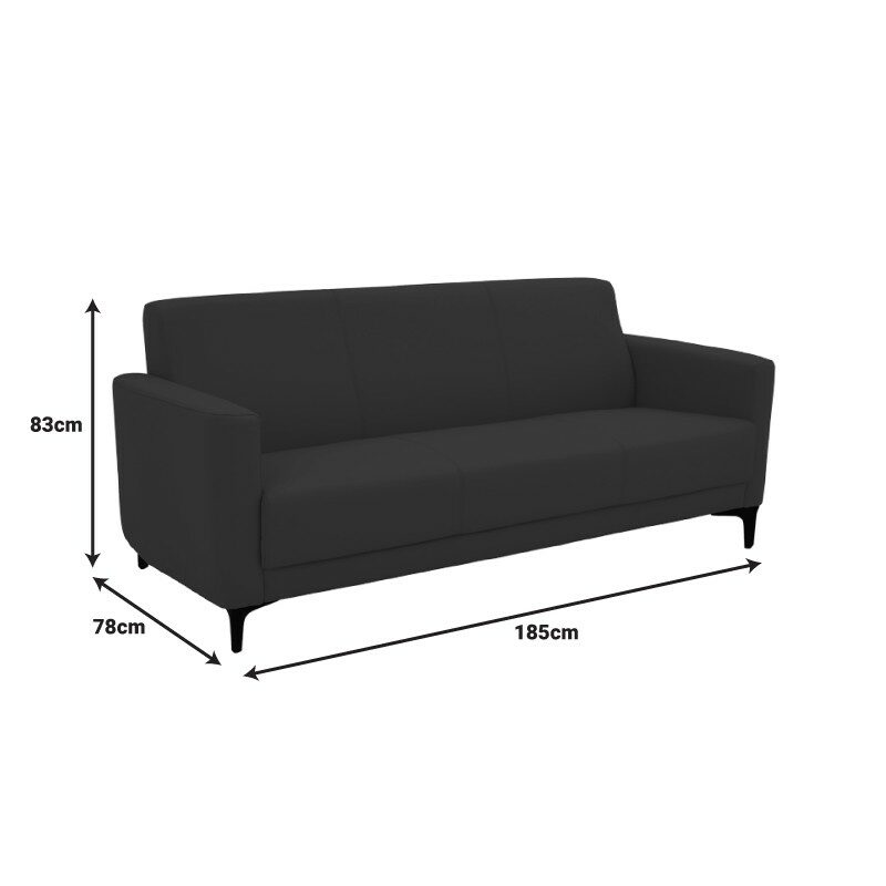 Καναπές τριθέσιος Sidica PU σε μπεζ απόχρωση 185x82x81εκ