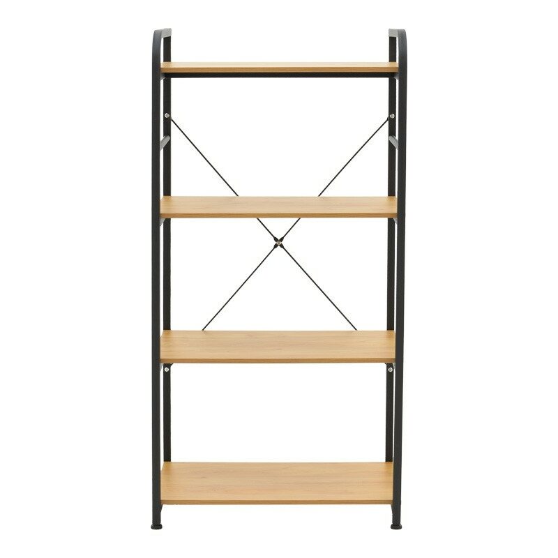 Ραφιέρα επιδαπέδια Depo μέταλλο μαύρο-mdf σε oak απόχρωση 60x40x120εκ