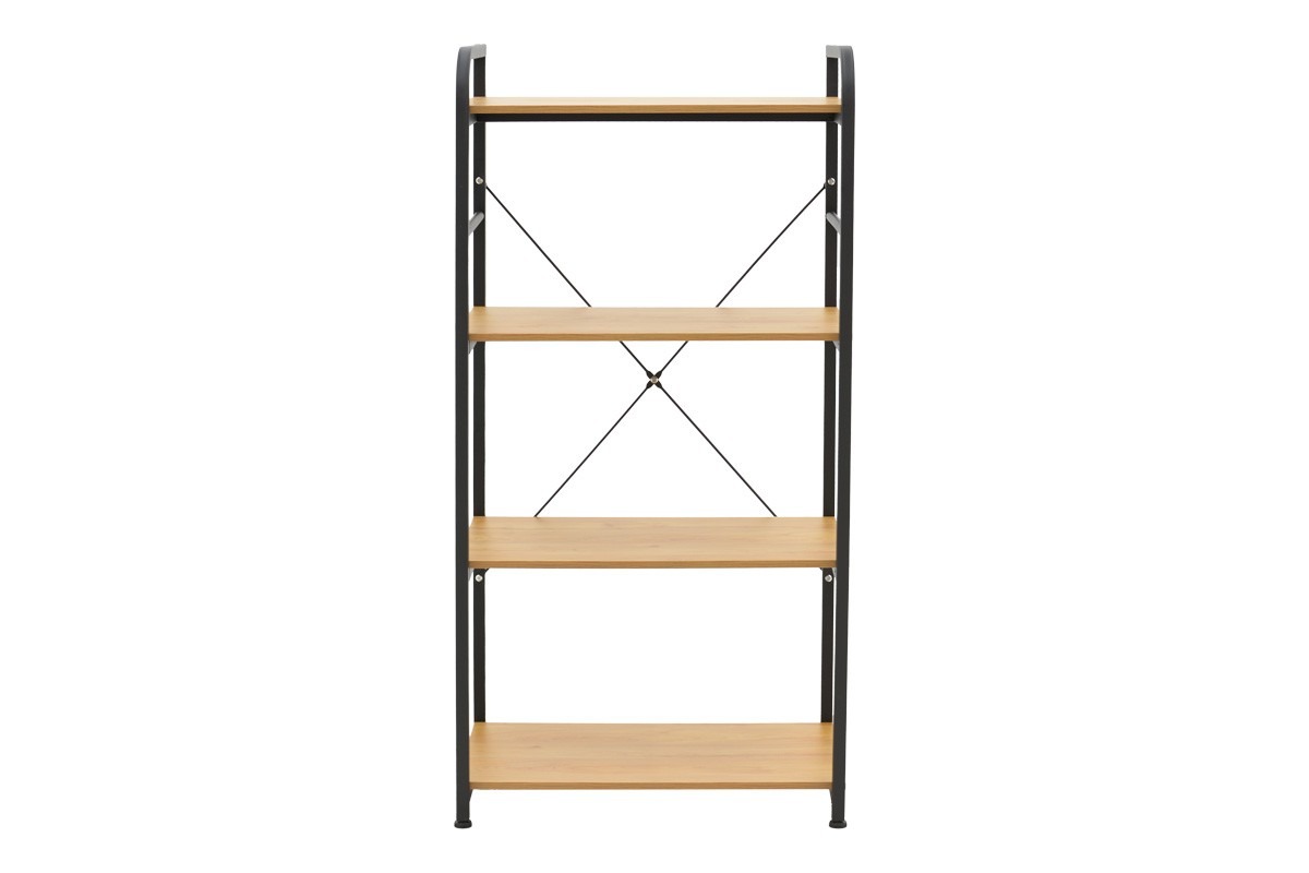 Ραφιέρα επιδαπέδια Depo μέταλλο μαύρο-mdf σε oak απόχρωση 60x40x120εκ - Image 3