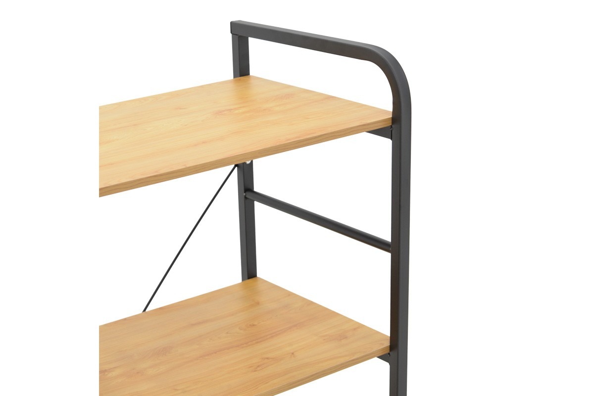 Ραφιέρα επιδαπέδια Depo μέταλλο μαύρο-mdf σε oak απόχρωση 60x40x120εκ - Image 4