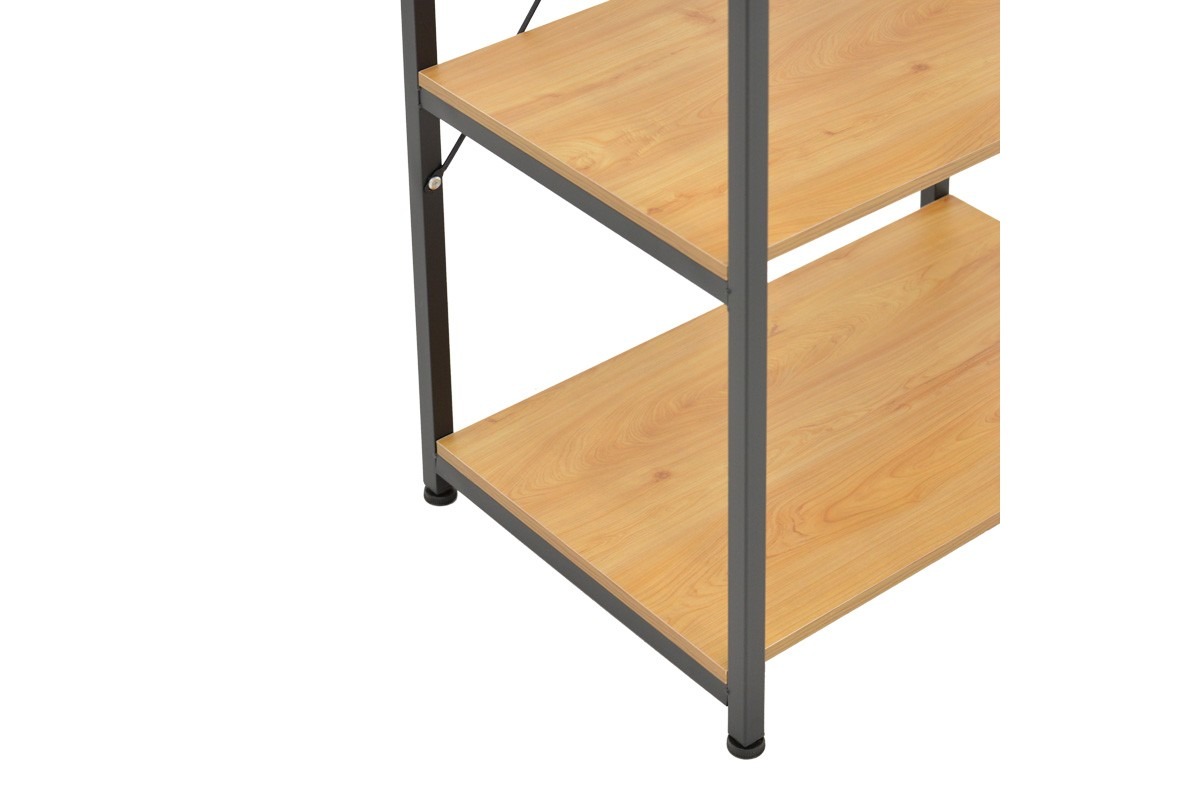 Ραφιέρα επιδαπέδια Depo μέταλλο μαύρο-mdf σε oak απόχρωση 60x40x120εκ - Image 5