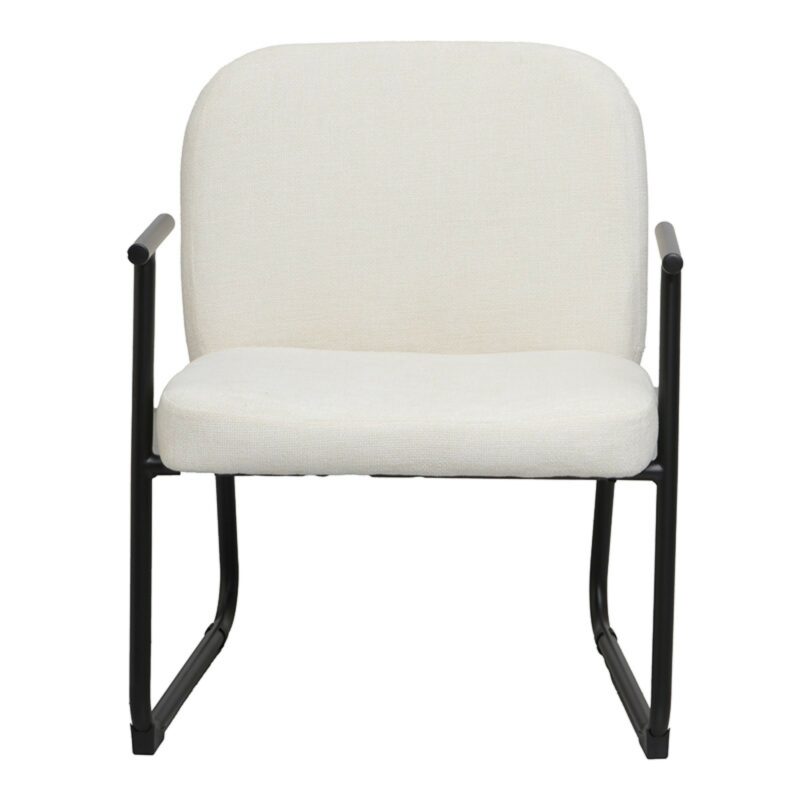 Πολυθρόνα Vindor ύφασμα σε κρεμ απόχρωση με μαύρο μεταλλικό πόδι 65x68.5x79.5εκ