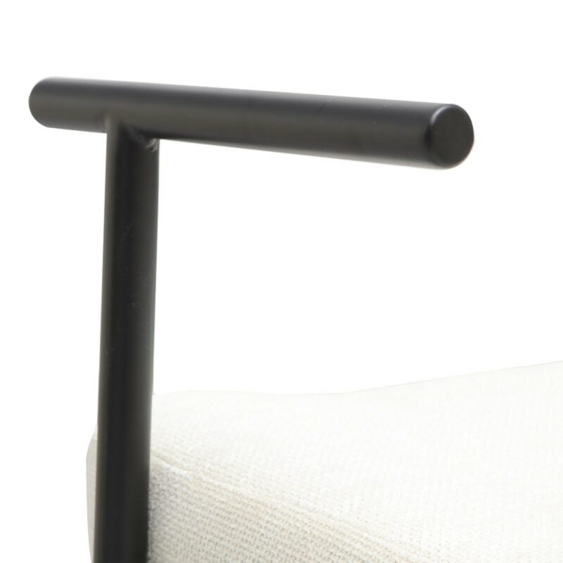 Πολυθρόνα Vindor ύφασμα σε κρεμ απόχρωση με μαύρο μεταλλικό πόδι 65x68.5x79.5εκ