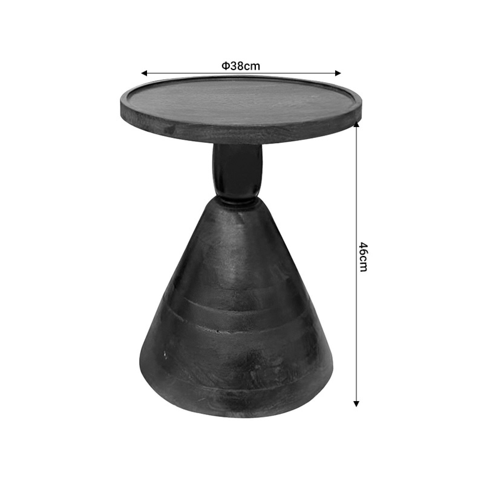 Βοηθητικό τραπέζι Spello Inart μασίφ mango ξύλο σε καρυδι απόχρωση Φ38x46εκ - Image 5