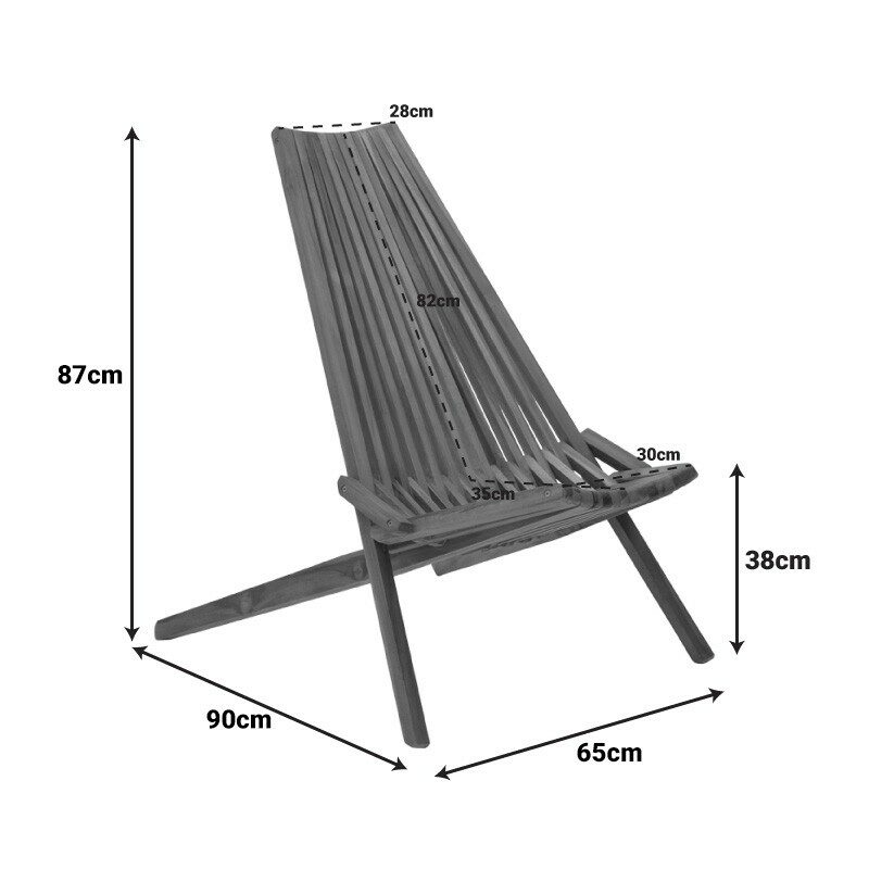 Πολυθρόνα Phoenox πτυσσόμενη φυσικό teak ξύλο 101x63x80εκ