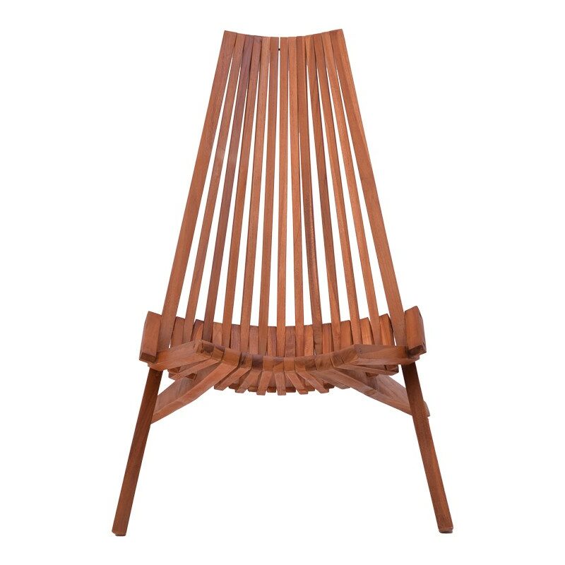 Πολυθρόνα Phoenox πτυσσόμενη φυσικό teak ξύλο 101x63x80εκ