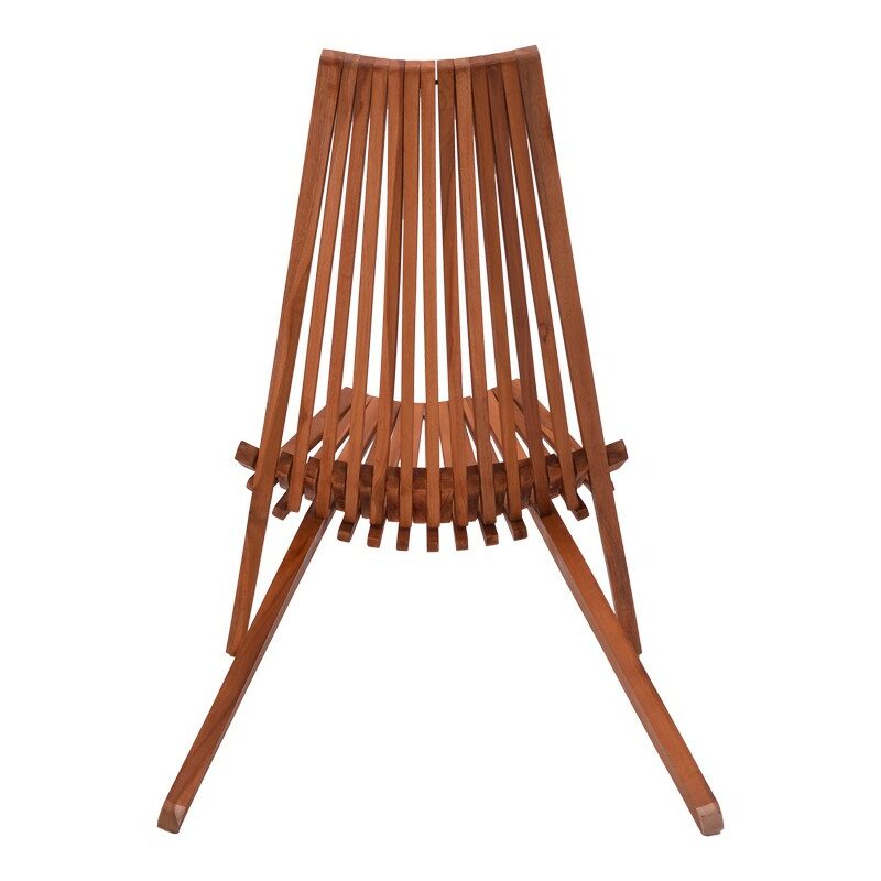 Πολυθρόνα Phoenox πτυσσόμενη φυσικό teak ξύλο 101x63x80εκ