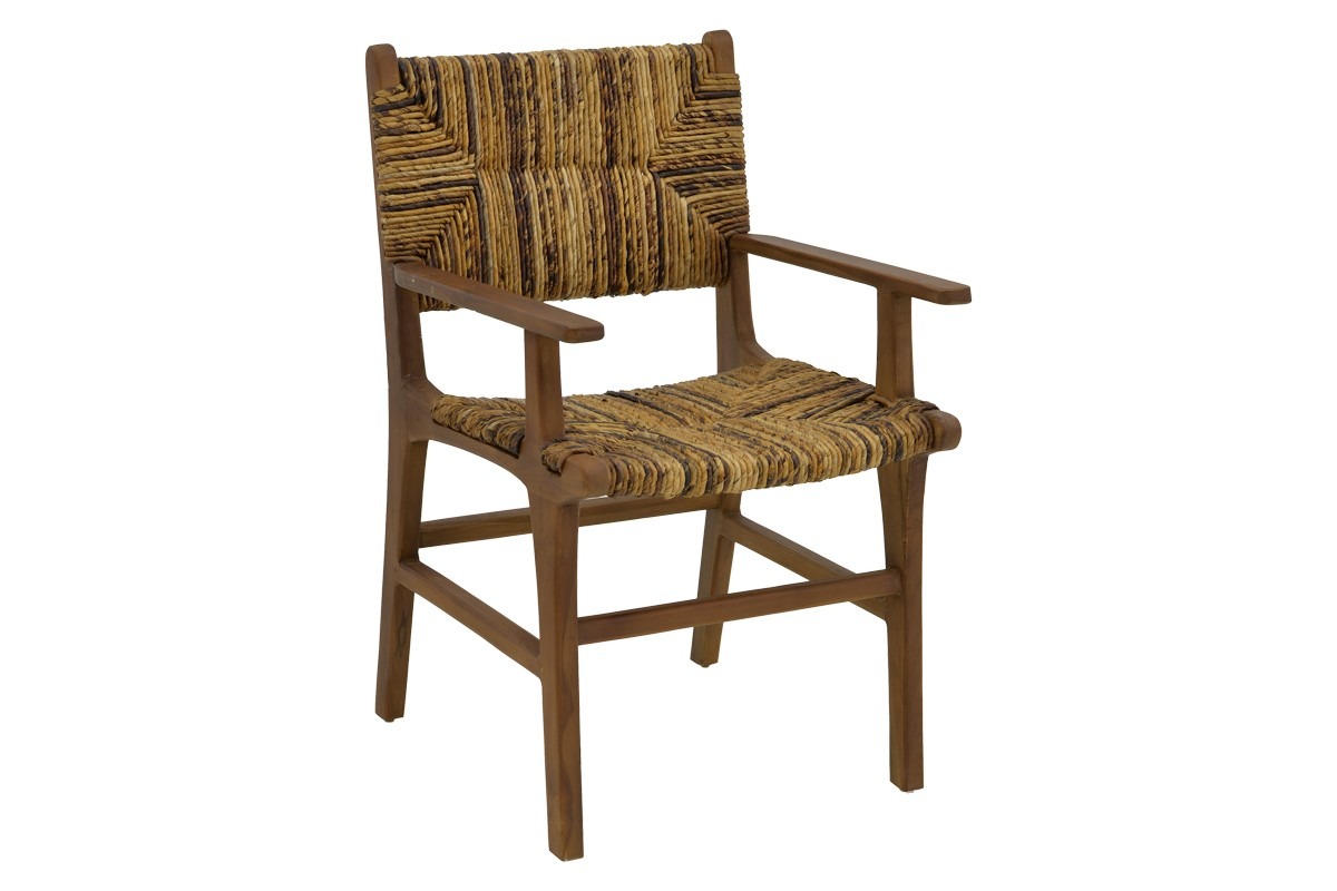 Πολυθρόνα Refane φυσικό teak ξύλο-banana σχοινί 55x60x85εκ