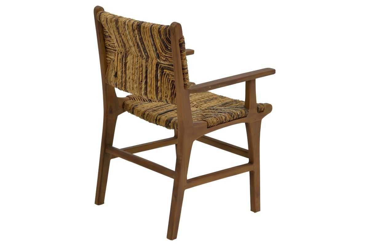 Πολυθρόνα Refane φυσικό teak ξύλο-banana σχοινί 55x60x85εκ - Image 3