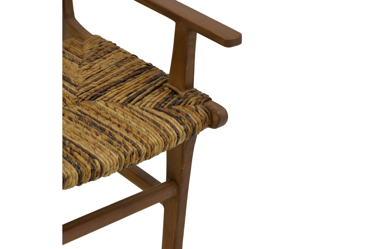 Πολυθρόνα Refane φυσικό teak ξύλο-banana σχοινί 55x60x85εκ - Image 5