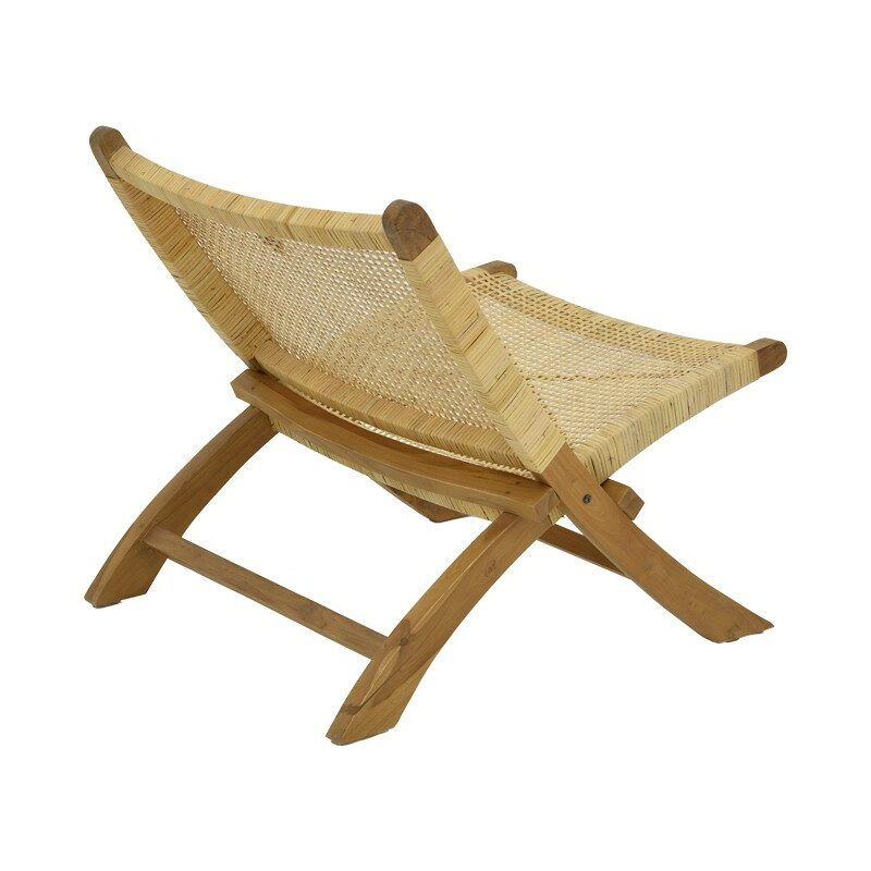 Πολυθρόνα Jerenze φυσικό teak ξύλο-φυσικό rattan 65x78x68εκ
