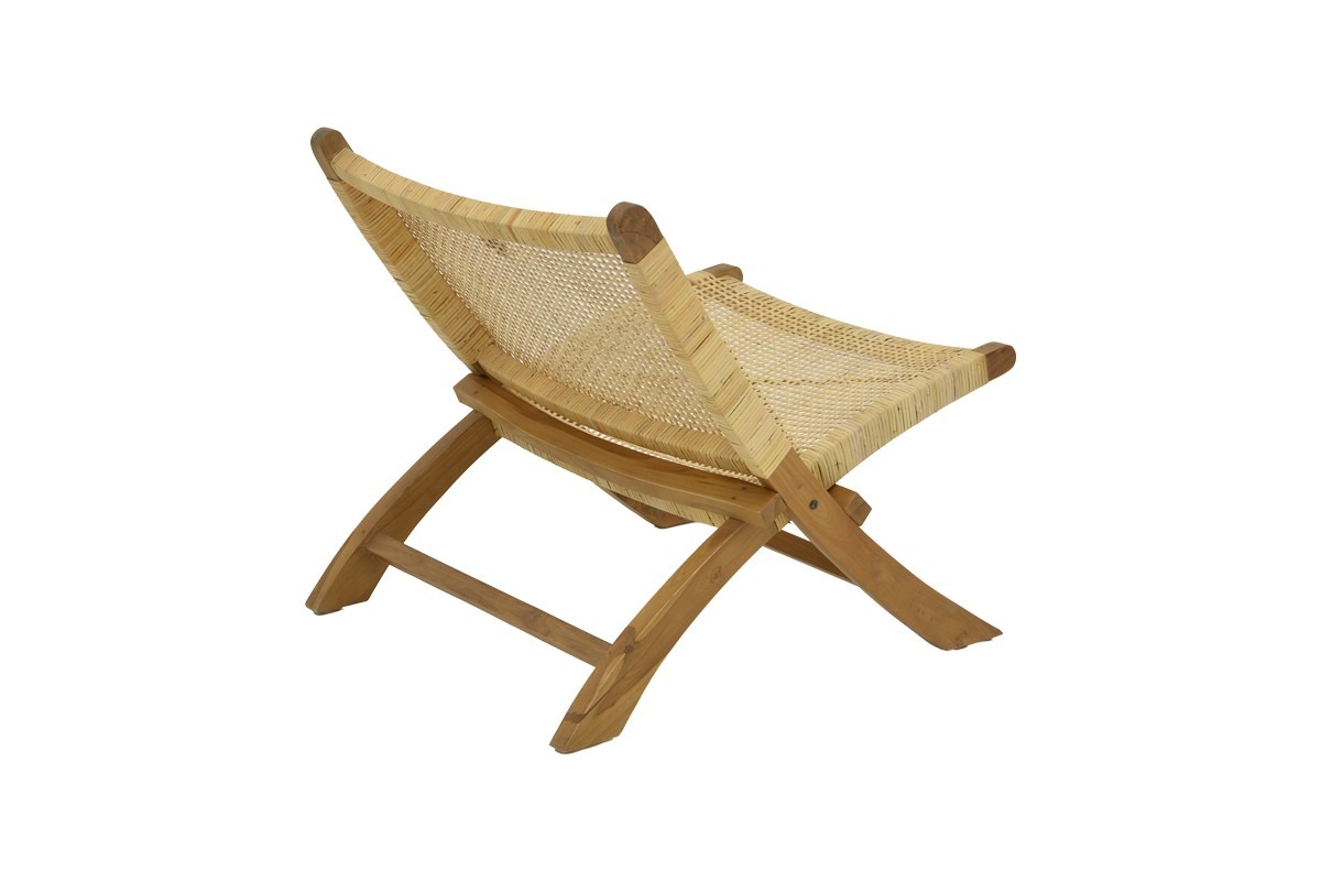 Πολυθρόνα Jerenze φυσικό teak ξύλο-φυσικό rattan 65x78x68εκ - Image 3