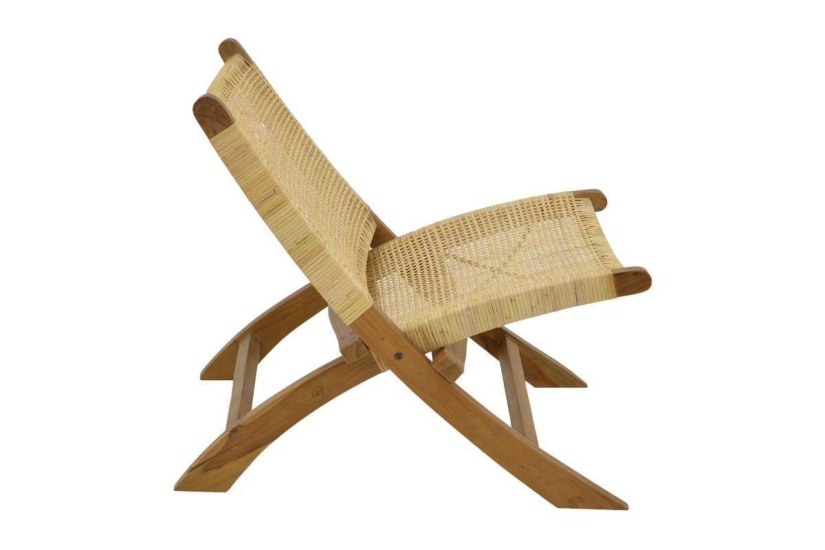 Πολυθρόνα Jerenze φυσικό teak ξύλο-φυσικό rattan 65x78x68εκ - Image 4