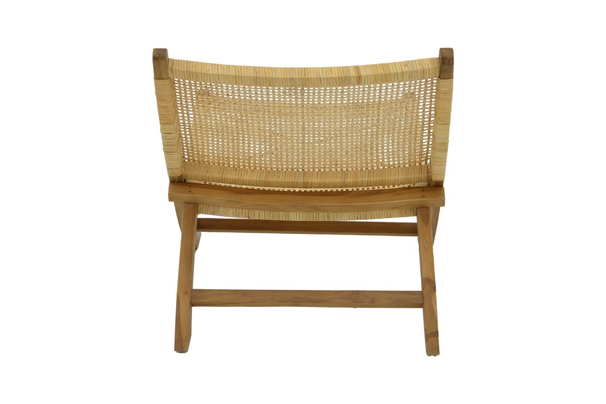 Πολυθρόνα Jerenze φυσικό teak ξύλο-φυσικό rattan 65x78x68εκ - Image 6