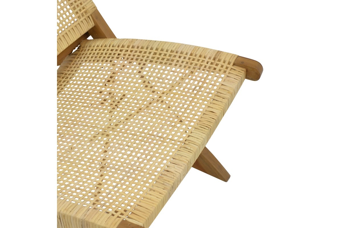 Πολυθρόνα Jerenze φυσικό teak ξύλο-φυσικό rattan 65x78x68εκ - Image 7