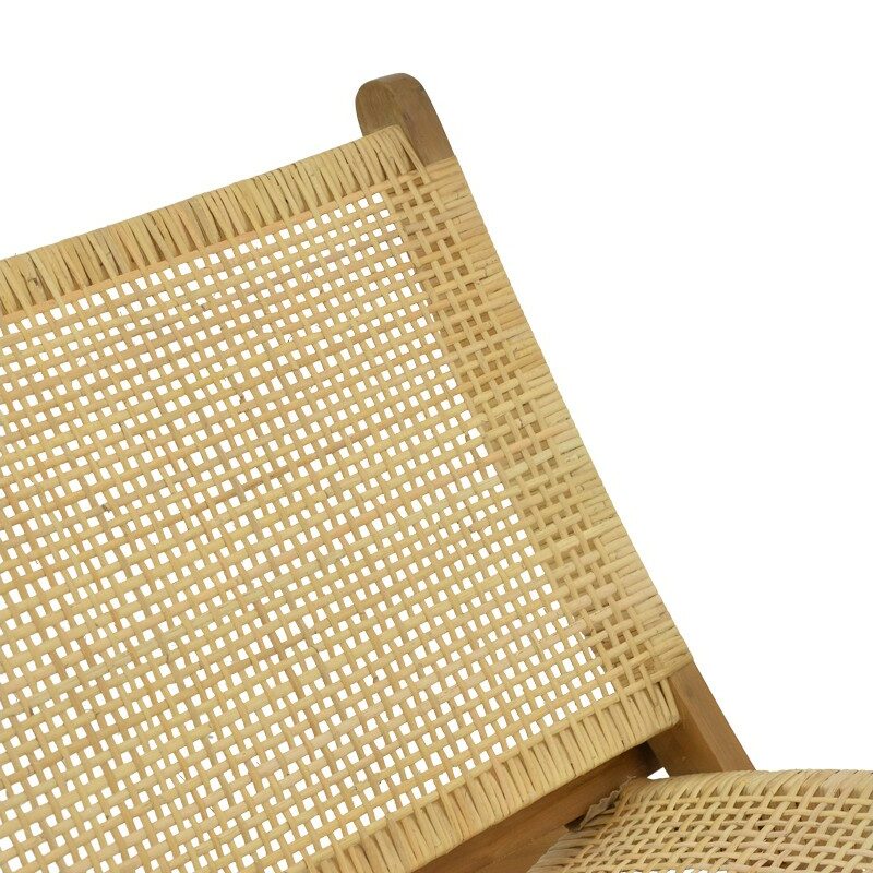 Πολυθρόνα Jerenze φυσικό teak ξύλο-φυσικό rattan 65x78x68εκ