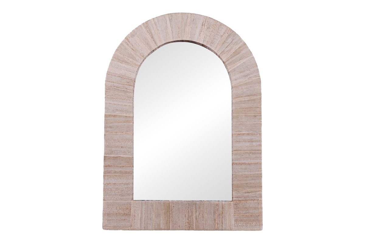 Καθρέπτης Koin Inart μπανάνα ξύλο σε φυσική απόχρωση 78x78x8εκ