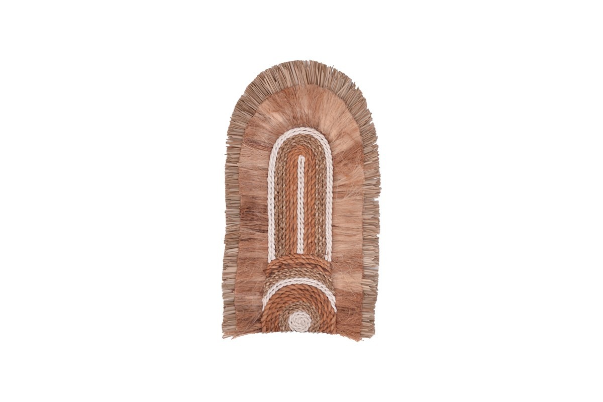 Διακοσμητικό τοίχου Earsy I Inart seagrass σε φυσικό χρώμα 48x26x8εκ