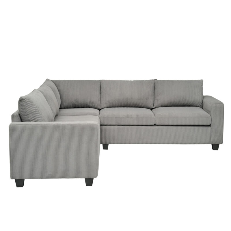 ΓΩΝΙΑΚΟΣ ΚΑΝΑΠΕΣ CALDER ΓΚΡΙ ΥΦΑΣΜΑ 254x254x91Υεκ.