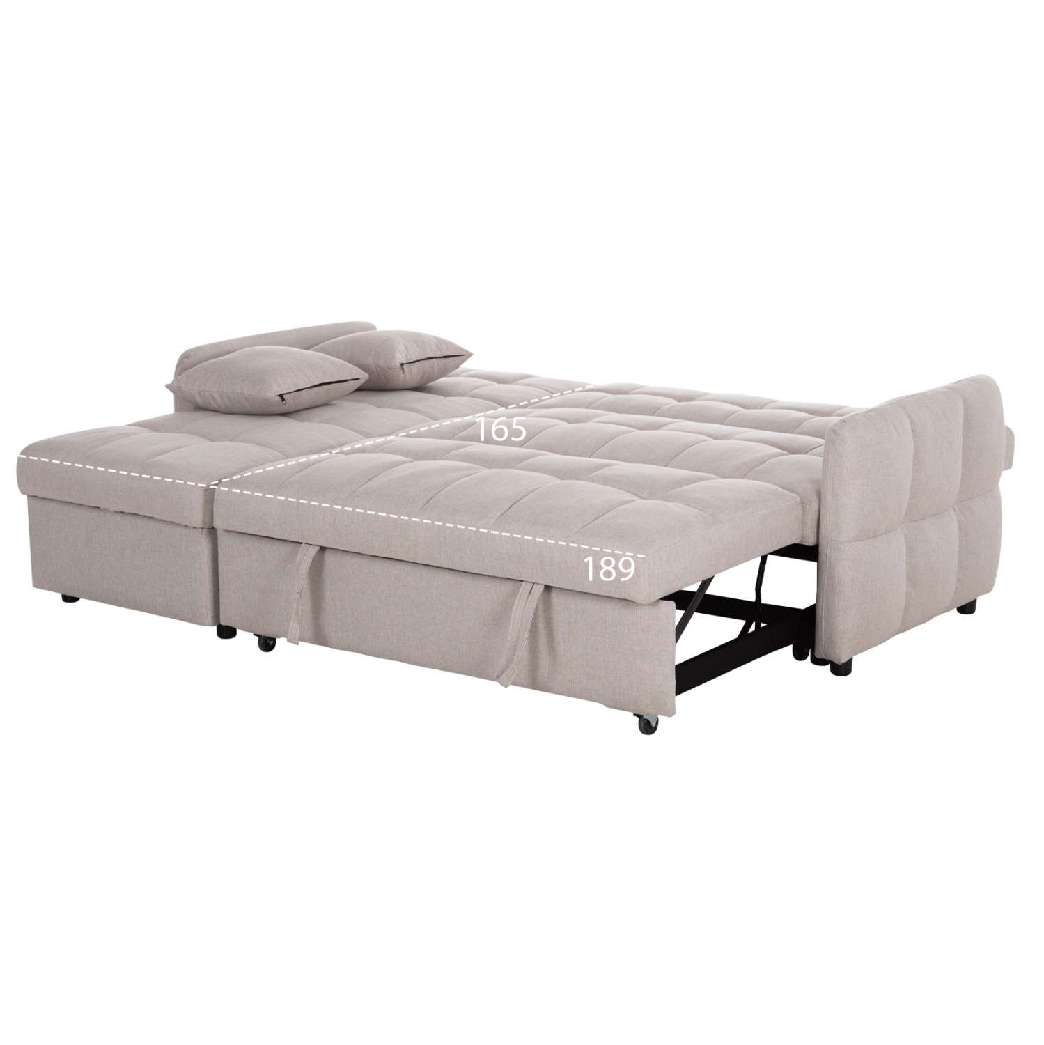 ΓΩΝΙΑΚΟΣ ΚΑΝΑΠΕΣ-ΚΡΕΒΑΤΙ ΑΝΑΣΤΡΕΨΙΜΟΣ NEZU ΜΠΕΖ ΥΦΑΣΜΑ 210x140x78Υεκ. - Image 3