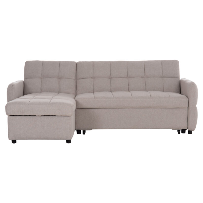 ΓΩΝΙΑΚΟΣ ΚΑΝΑΠΕΣ-ΚΡΕΒΑΤΙ ΑΝΑΣΤΡΕΨΙΜΟΣ NEZU ΜΠΕΖ ΥΦΑΣΜΑ 210x140x78Υεκ.