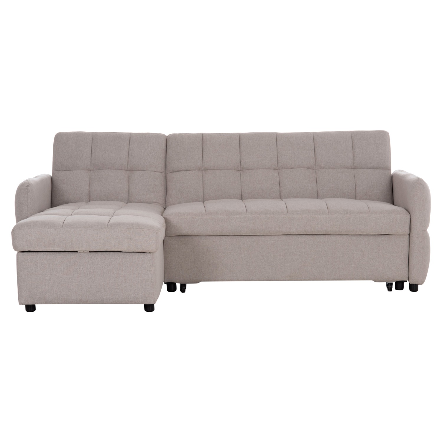 ΓΩΝΙΑΚΟΣ ΚΑΝΑΠΕΣ-ΚΡΕΒΑΤΙ ΑΝΑΣΤΡΕΨΙΜΟΣ NEZU ΜΠΕΖ ΥΦΑΣΜΑ 210x140x78Υεκ. - Image 4