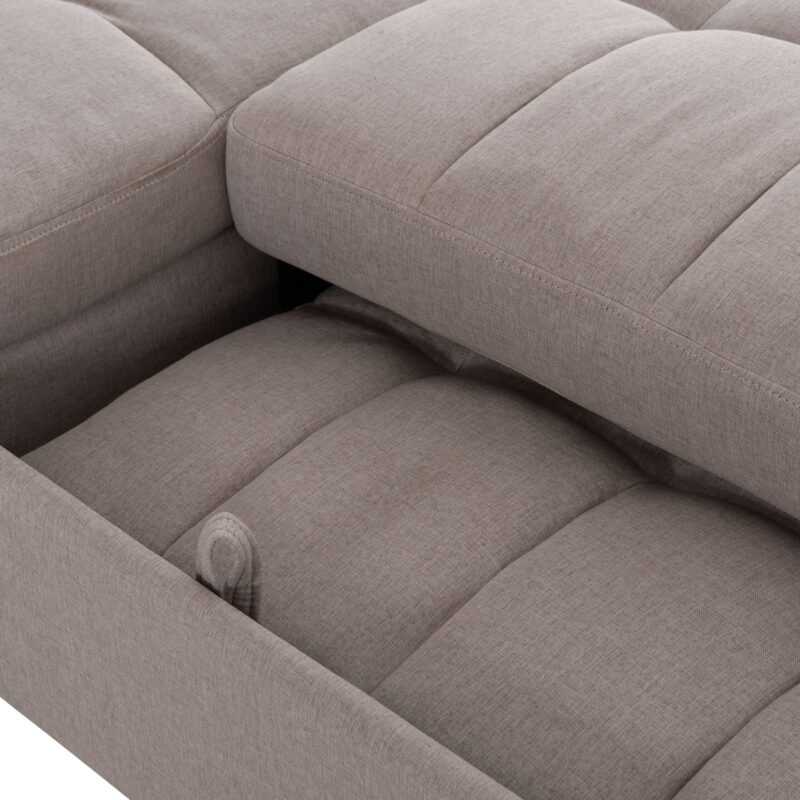 ΓΩΝΙΑΚΟΣ ΚΑΝΑΠΕΣ-ΚΡΕΒΑΤΙ ΑΝΑΣΤΡΕΨΙΜΟΣ NEZU ΜΠΕΖ ΥΦΑΣΜΑ 210x140x78Υεκ.