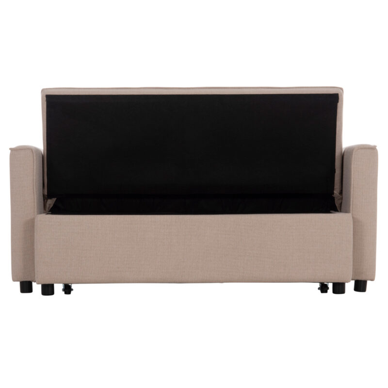 ΚΑΝΑΠΕΣ ΚΡΕΒΑΤΙ 2-ΘΕΣΙΟΣ BORG ΜΠΕΖ ΥΦΑΣΜΑ 140x100x80Υεκ