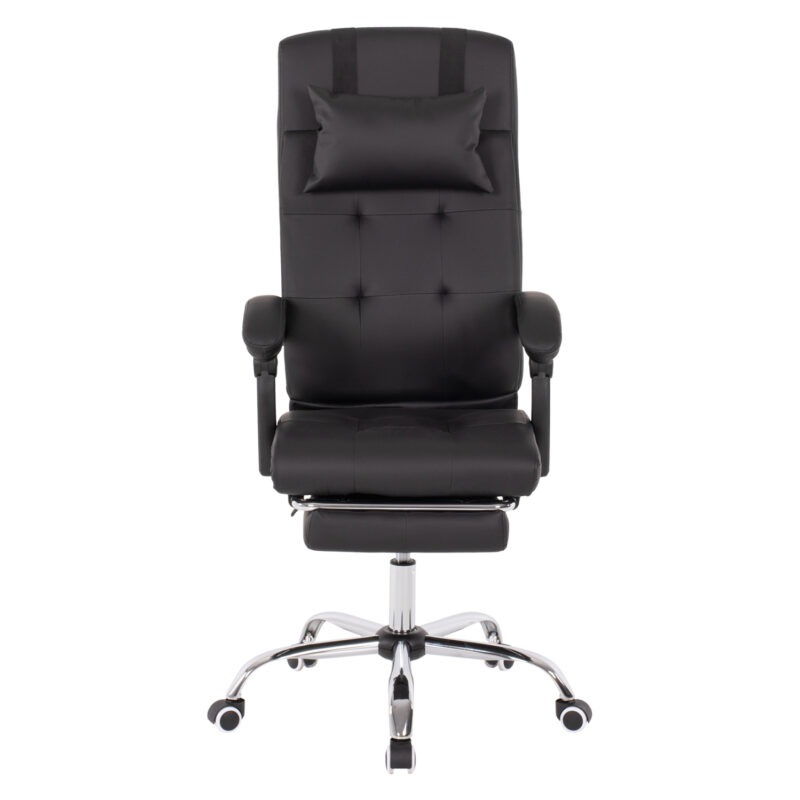 ΠΟΛΥΘΡΟΝΑ ΓΡΑΦΕΙΟΥ ΔΙΕΥΘΥΝΤΙΚΗ ΜΑΥΡΗ ΜΕ ΠΤΥΣΣΟΜΕΝΟ ΥΠΟΠΟΔΙΟ 58x71x128Y εκ.