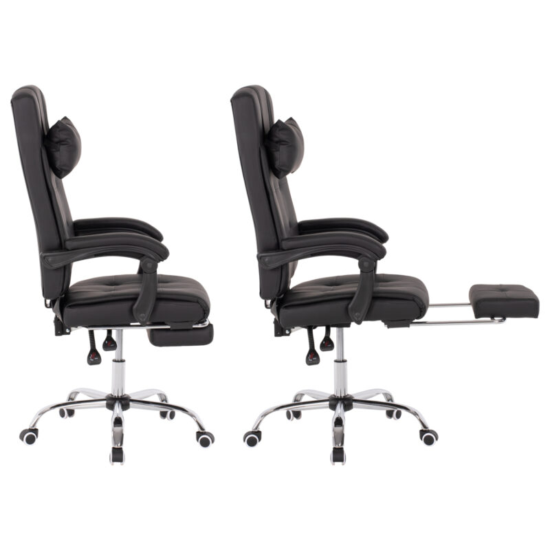 ΠΟΛΥΘΡΟΝΑ ΓΡΑΦΕΙΟΥ ΔΙΕΥΘΥΝΤΙΚΗ ΜΑΥΡΗ ΜΕ ΠΤΥΣΣΟΜΕΝΟ ΥΠΟΠΟΔΙΟ 58x71x128Y εκ.