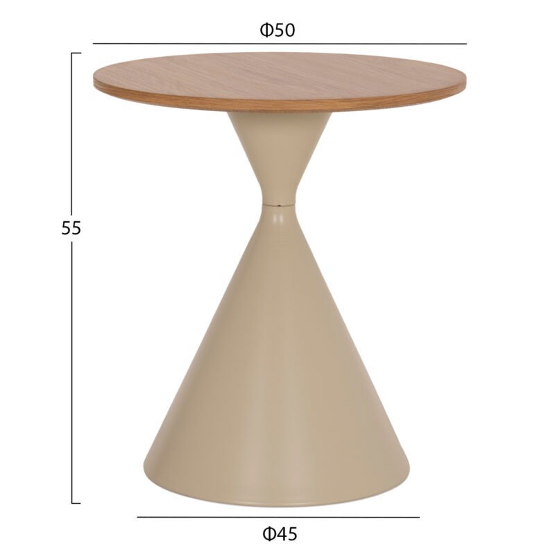 ΣΕΤ 2 ΤΡΑΠΕΖΙΑ ΣΑΛΟΝΙΟΥ JENNEL(X) ΜΕΤΑΛΛΟ ΣΑΜΠΑΝΙ--MDF ΣΕ ΦΥΣΙΚΟ Φ50εκ & Φ70εκ