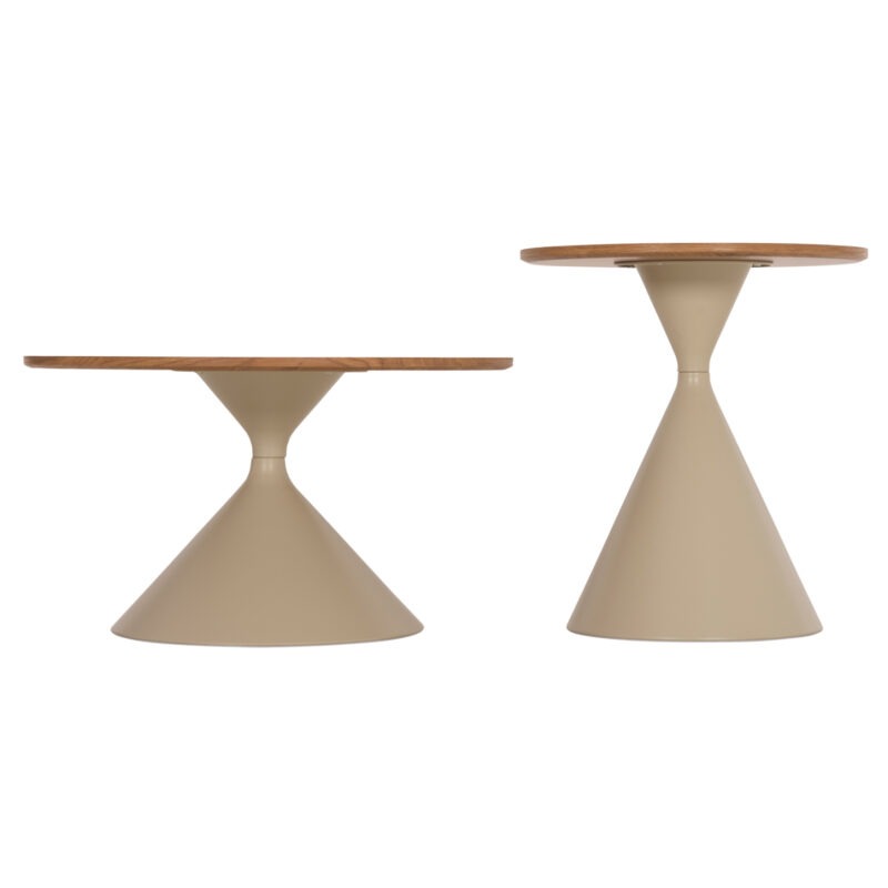 ΣΕΤ 2 ΤΡΑΠΕΖΙΑ ΣΑΛΟΝΙΟΥ JENNEL(X) ΜΕΤΑΛΛΟ ΣΑΜΠΑΝΙ--MDF ΣΕ ΦΥΣΙΚΟ Φ50εκ & Φ70εκ