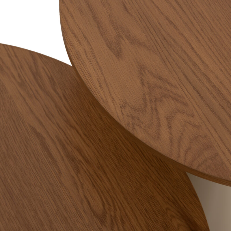 ΣΕΤ 2 ΤΡΑΠΕΖΙΑ ΣΑΛΟΝΙΟΥ JENNEL(X) ΜΕΤΑΛΛΟ ΣΑΜΠΑΝΙ--MDF ΣΕ ΦΥΣΙΚΟ Φ50εκ & Φ70εκ