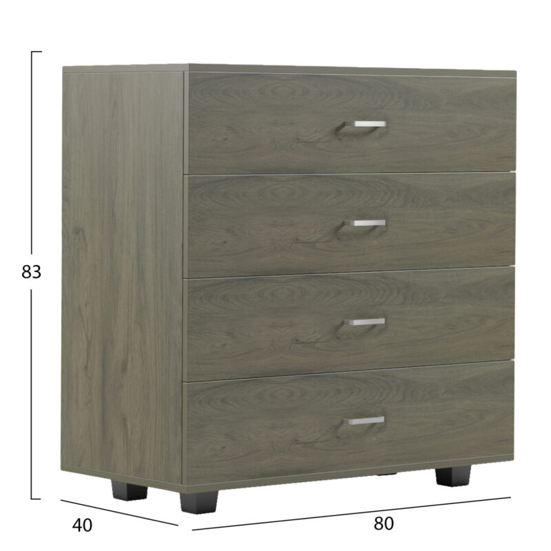 ΣΥΡΤΑΡΙΕΡΑ ΜΕΛΑΜΙΝΗΣ ME 4 ΣΥΡΤΑΡΙΑ DARK OLIVE THORG 80x40x83Υεκ.