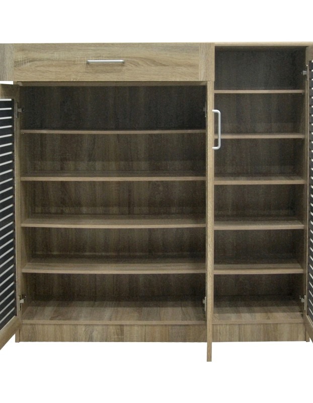 Παπουτσοθήκη-ντουλάπι Sante pakoworld 30 ζεύγων σε sonoma-ανθρακί απόχρωση 120x37x123εκ