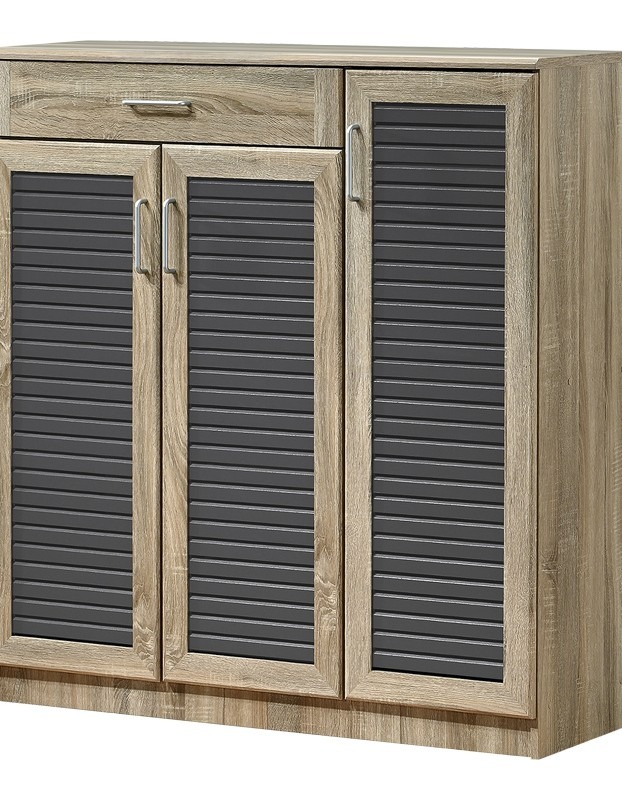 Παπουτσοθήκη-ντουλάπι Sante pakoworld 30 ζεύγων σε sonoma-ανθρακί απόχρωση 120x37x123εκ