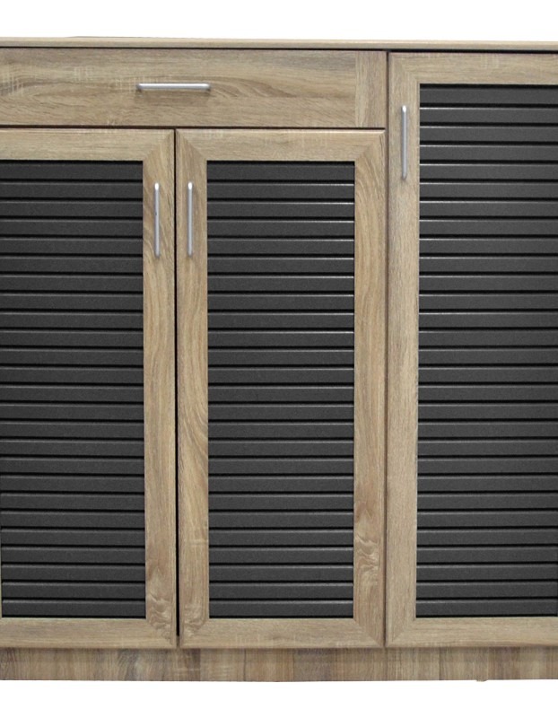 Παπουτσοθήκη-ντουλάπι Sante pakoworld 30 ζεύγων σε sonoma-ανθρακί απόχρωση 120x37x123εκ