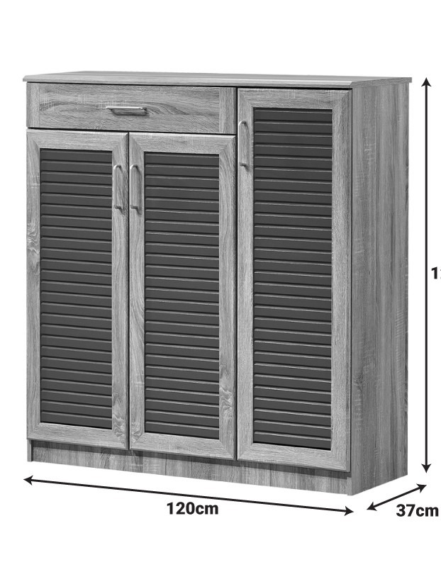 Παπουτσοθήκη-ντουλάπι Sante pakoworld 30 ζεύγων σε sonoma-ανθρακί απόχρωση 120x37x123εκ