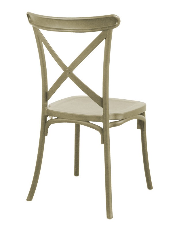 Καρέκλα Crossie στοιβαζόμενη pp σε απόχρωση cappucino 38x46.5x82εκ