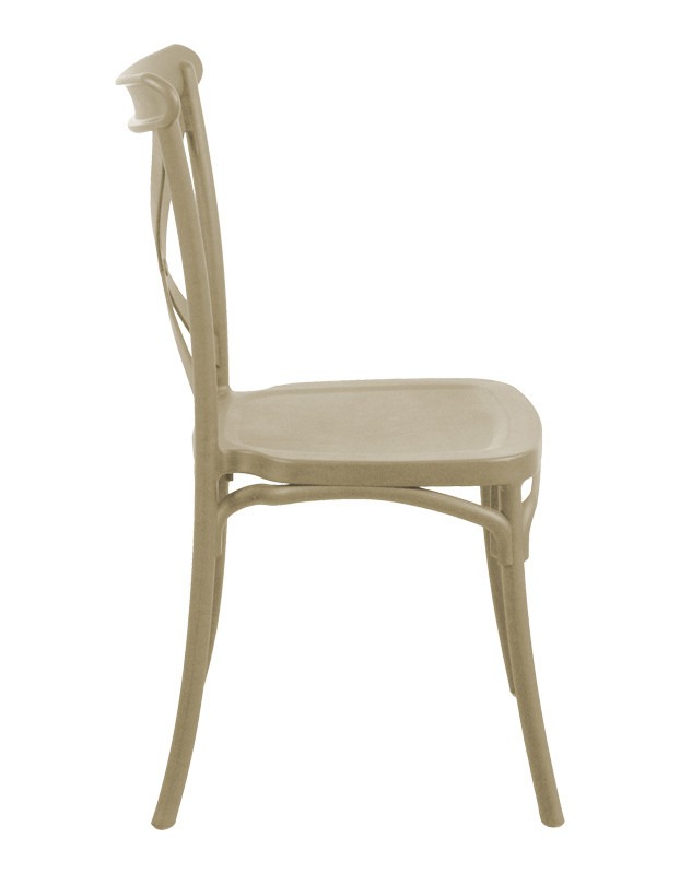 Καρέκλα Crossie στοιβαζόμενη pp σε απόχρωση cappucino 38x46.5x82εκ