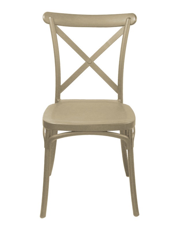 Καρέκλα Crossie στοιβαζόμενη pp σε απόχρωση cappucino 38x46.5x82εκ