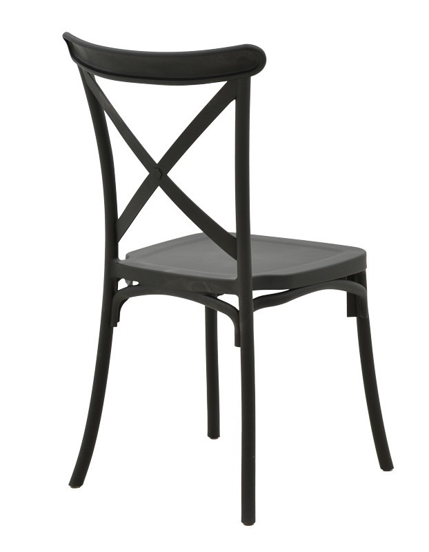 Καρέκλα Crossie pakoworld στοιβαζόμενη pp σε ανθρακί απόχρωση 38x46.5x82εκ - Image 3