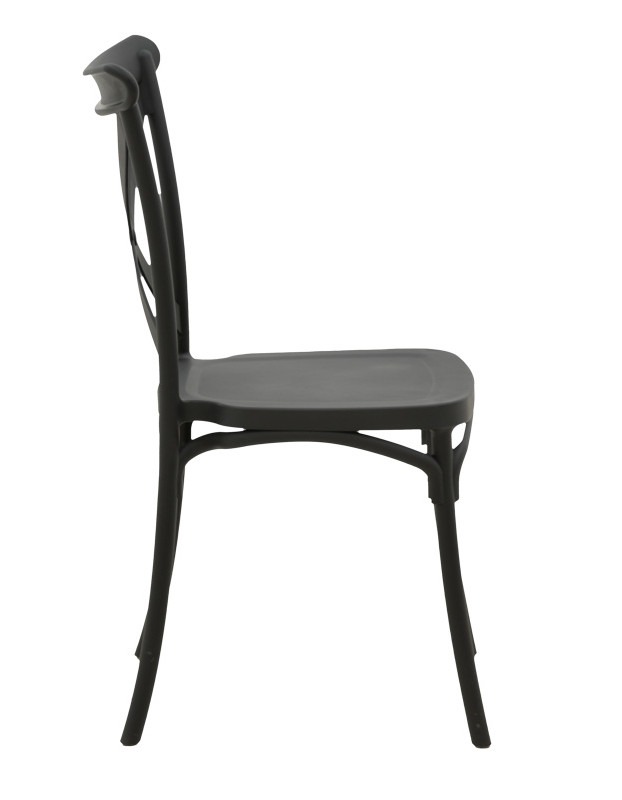 Καρέκλα Crossie pakoworld στοιβαζόμενη pp σε ανθρακί απόχρωση 38x46.5x82εκ - Image 4