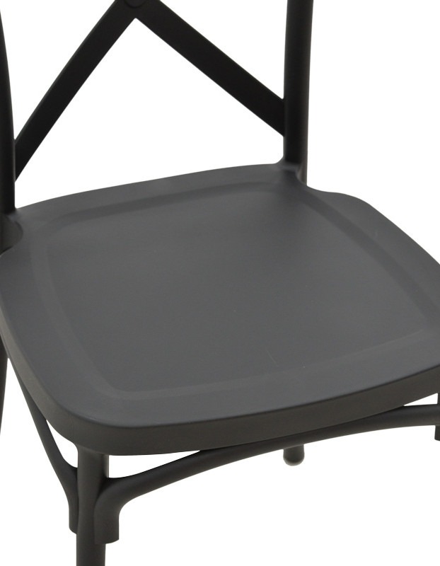 Καρέκλα Crossie pakoworld στοιβαζόμενη pp σε ανθρακί απόχρωση 38x46.5x82εκ - Image 5