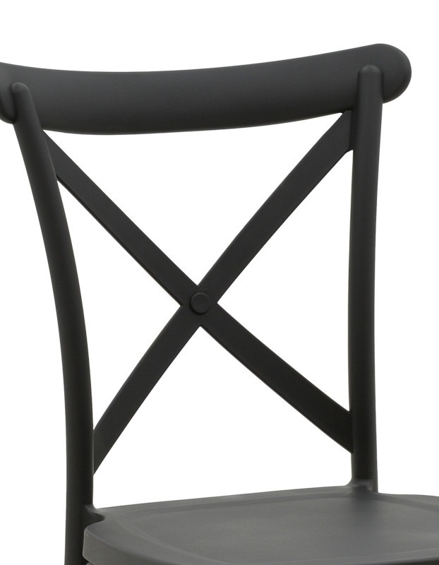 Καρέκλα Crossie pakoworld στοιβαζόμενη pp σε ανθρακί απόχρωση 38x46.5x82εκ - Image 7
