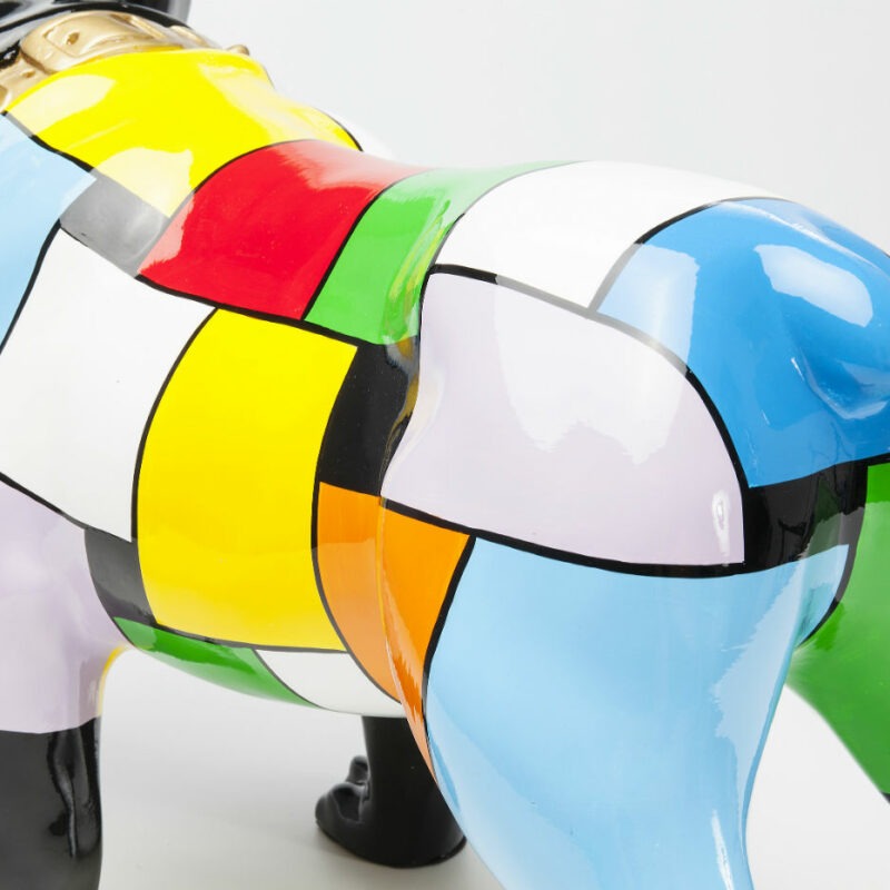 Διακοσμητικό Δαπέδου Μπουλντόγκ Πολύχρωμο Ακρυλικό 60x25x43 εκ.