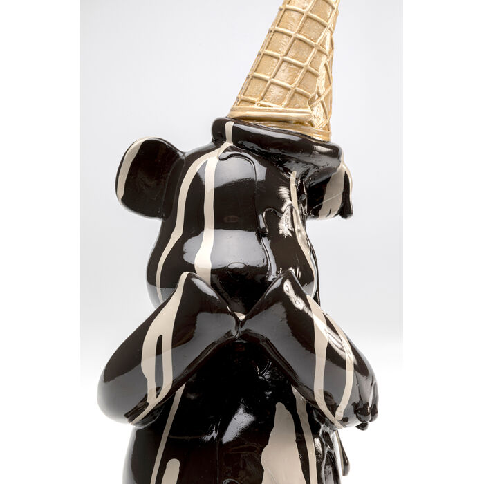 Διακοσμητικό Επιτραπέζιο Sitting Gelato Bear Μαύρο 17*16*37εκ.