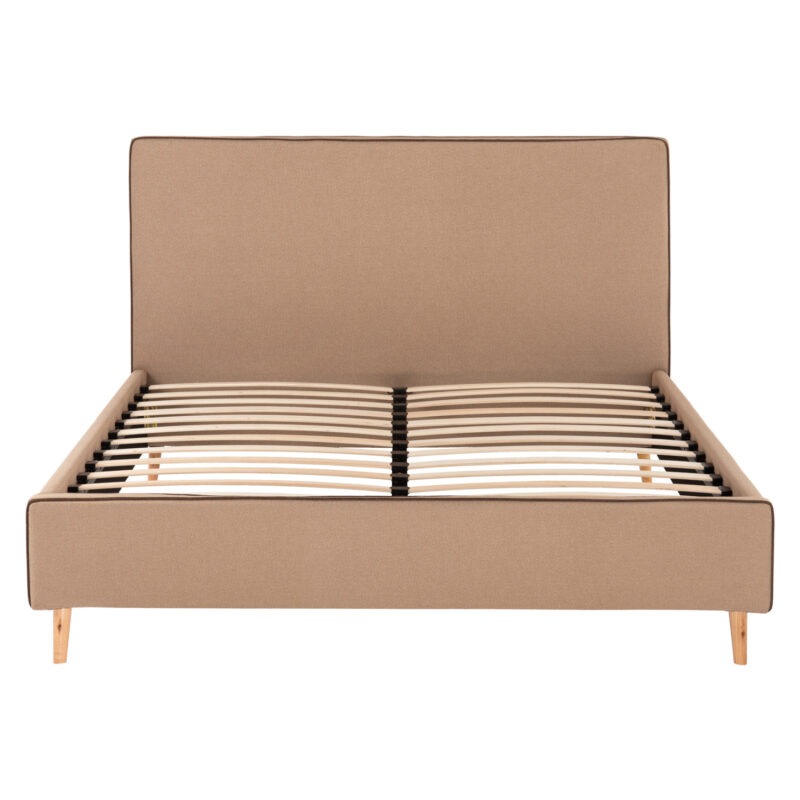 ΚΡΕΒΑΤΙ ΑΠΟ ΜΠΕΖ ΥΦΑΣΜΑ & ΚΑΦΕ ΡΕΛΙ INDRA ΓΙΑ ΣΤΡΩΜΑ 160x200 EK.