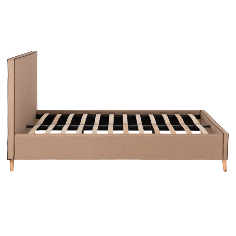 ΚΡΕΒΑΤΙ ΑΠΟ ΜΠΕΖ ΥΦΑΣΜΑ & ΚΑΦΕ ΡΕΛΙ INDRA ΓΙΑ ΣΤΡΩΜΑ 160x200 EK.