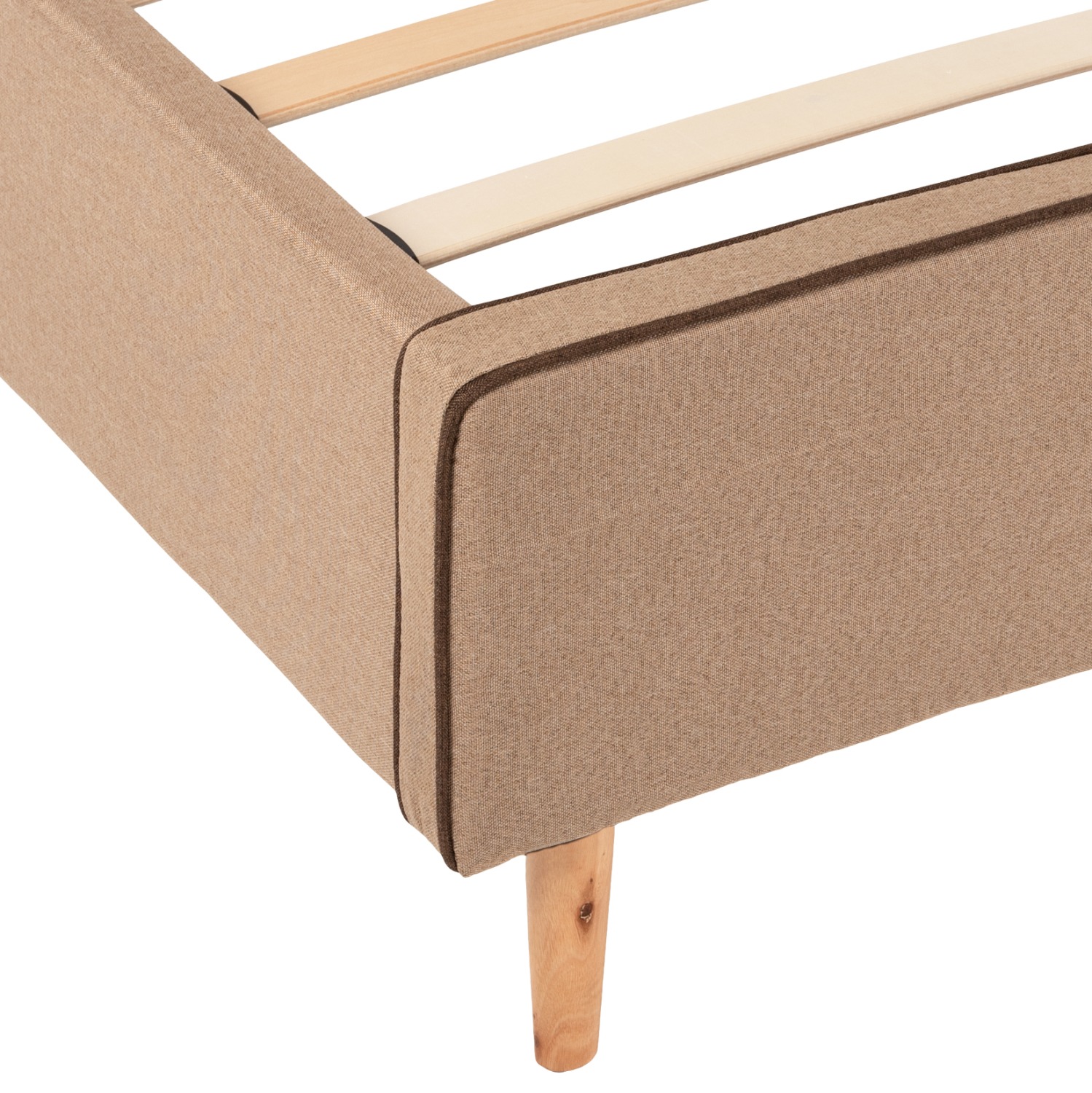 ΚΡΕΒΑΤΙ ΑΠΟ ΜΠΕΖ ΥΦΑΣΜΑ & ΚΑΦΕ ΡΕΛΙ INDRA ΓΙΑ ΣΤΡΩΜΑ 160x200 EK. - Image 7